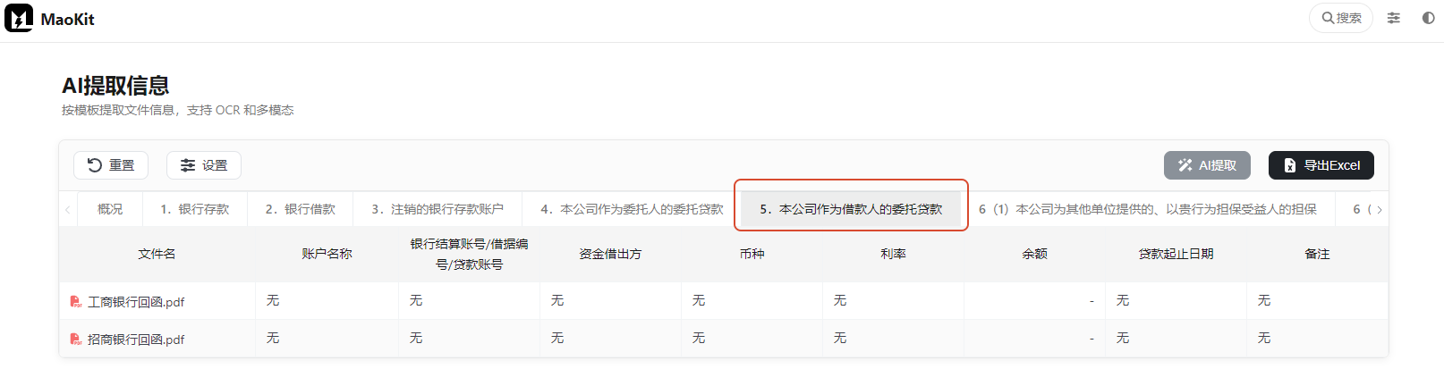 5.本公司作为借款人的委托贷款