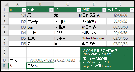 精确匹配查找