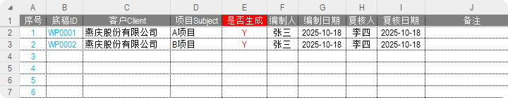 底稿ID